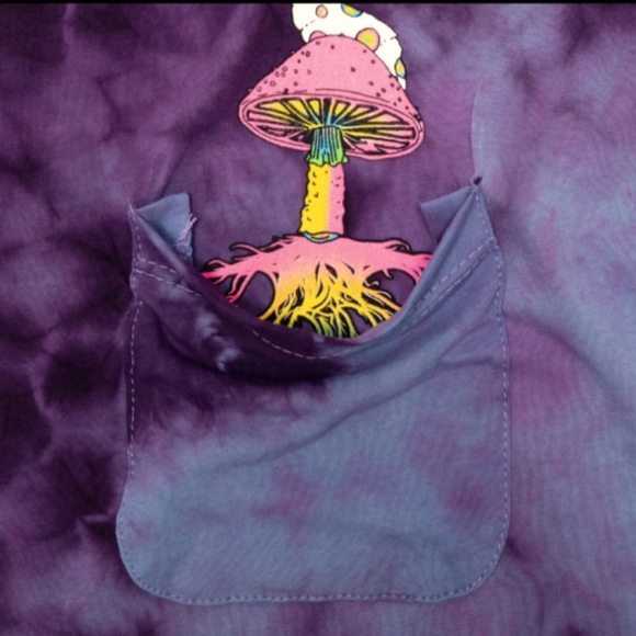 RipNDip Psychedelic Nermal Pocket Tee Adult M Blue Purple Lightning Tie Dye - Picture 3 of 9